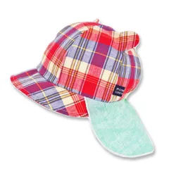 ☆ ベアチェックレッド ☆ SSサイズ ☆ バオバブ コネクトエム 帽子 ベビー 赤ちゃん あごゴム UVカット 紫外線対策 紫外線カット 国産 子供 こども 子ども かわいい 春 夏 可愛い 日本製 connectM