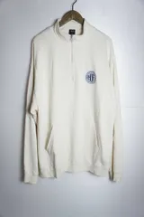 22AW HUFハフ Regional Half ZIP Fleece ハーフジップ 刺繍ロゴ スウェット トレーナー シャツ 白 サイズXXL 621N★4