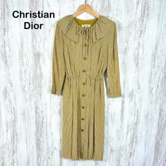 クリスチャンディオール シルク ロングシャツワンピース 総柄 花柄