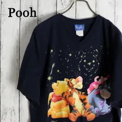 Poohディズニー くまのプーさん キャラクタービッグプリント VネックTシャツ
