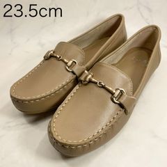 【新品 訳あり】【3E】【サスティナブル】イング　ビット付きモカシューズ　23.5ｃｍ　ライトベージュ