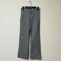 極美品　【ZARA】ザラ　ホワイト　ブラック　S　パンツ　ワイドパンツ　ギンガムチェック　カジュアル