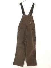 古着 Carhartt パデット チョコレート ダック Wニー ワーク オーバーオール W37 L28 古着 