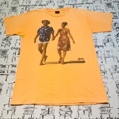NO.4 00S STUSSY ステューシー M BEACH Design Tee ビーチデザイン ペアルック Tシャツ オレンジ