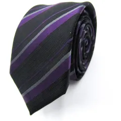 コムサメン ブランド ネクタイ ストライプ柄 シルク メンズ ブラック COMME CA MEN 【中古】