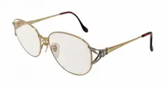 新品同様 イヴサンローラン 眼鏡 メガネフレーム 33-6696 14KGF 金張り YSL レディース ゴールド×シルバー 女性用 YVES SAINT LAURENT