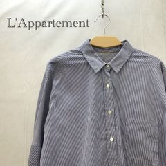 Deuxieme Classe ドゥーズィエムクラス ストライプ ドロップショルダーシャツ 長袖 トップス ブルー 18-050-500-7110-1-0 レディース