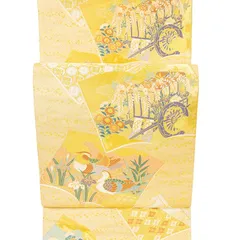 逸品豪華山勝織物名機屋西陣織金彩鴛鴦 袋帯図録写し未仕立て