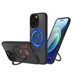 【特価セール】360°回転スタンド カバー 縦横両対応 Uovon アイフォン16プロマックス スマホケース Magsafe対応 アイホン16プロマックス 携帯ケース ケース ワイヤレス充電 用 車載ホルダー 対応 Max 半透明 Pro 指紋防止 黄防止