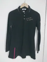 ◇ ◎ FILA 鹿の子 チュニック ポロシャツ 長袖 ミニ ワンピース サイズL ブラック ホワイト レディース 【1002800875405】のサムネイル