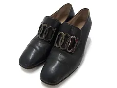 Salvatore Ferragamo フェラガモ ダブルガンチーニ レザー ヒール パンプス 表記サイズ 6 (約23cm) 靴 シューズ ブラック系 DI8177