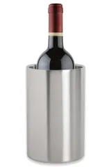 KURASHI ワインクーラー 卓上 ステンレス 二重構造 シャンパン ボトルクーラー 直径12cm×高さ19cm