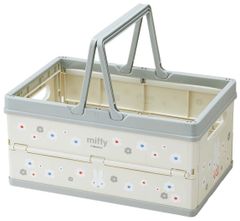 【迅速発送】スケーター(Skater) 折りたたみ 収納ボックス おもちゃ箱 ハンドル付き 積み重ねバスケット ミッフィー モノトーン 38x25x19.5cm BWOT13-A