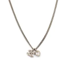 シャネル CHANEL ココマーク ネックレス CC ラインストーン 10C シルバー 7-4-367