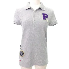 ポロ ラルフローレン POLO RALPH LAUREN 国内正規 半袖 ポロシャツ フロッキーワッペン XL TG 16 日本サイズ160㎝相当 グレー A0213