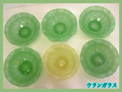 ウランガラス　アンティークガラス　アイス皿　× １３ ウランガラス アンティークガラス アイス皿 × 13 - メルカリ