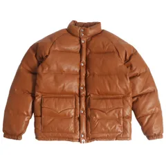 良品□A BATHING APE エイプ 001HJC801020X LEATHER CLASSIC DOWN JACKET シープスキン レザーダウンジャケット ブラウン XL 正規品 復刻のサムネイル
