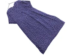 niko and ニコ アンド 総柄 フレンチスリーブ チュニック ワンピース 濃紺 ■◆ レディース