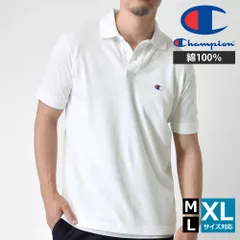 Champion 《010ホワイト》 新品 未使用 チャンピオン ポロシャツ 半袖 鹿の子 ワンポイント刺繍 ロゴ刺繍 ゴルフウエア 綿100% 春 夏【A8N】【メール便2】 ファッション