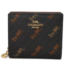 COACH コーチ スナップ ウォレット Cチャーム バイフォールド 札入れ カードケース コインケース 未使用 ホース アンド キャリッジ ドットプリント ブラウン 二つ折り財布 C4104
