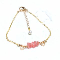 14kgf インカローズ + ルビー + エチオピアオパール ブレスレット
