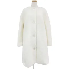 美品 Max Mara マックスマーラ LEISURE コート ノーカラーコート ロングコート 22秋冬 ホワイト 白 S 長袖 ネップ加工 NORINA もこもこのサムネイル