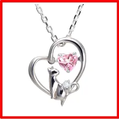 【送料無料 】GemType: 6月：ブルームーンストーン [未来天使] ネックレス レディース ハート 猫 ダンシングストーン シルバー 選べる 誕生石 【ベ