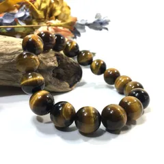 タイガーアイ　パワーストーン　ブレスレット　12mm 天然石ブレス (シンプル)　天然石ブレス　数珠ブレス メンズ・レディース 男性 女性 幸運 開運 浄化  [1]