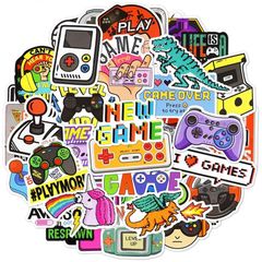 未使用品 送料無料 ゲーム ステッカー 50枚セット ラベルステッカー ブランド おしゃれ デコ キャラクター おもしろ かわいい 防水 パソコン スマホ