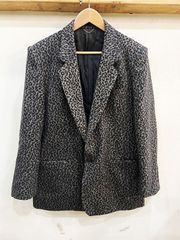 P10★美品!!JOHN LAWRENCE SULLIVAN/ジョンローレンスサリバン LEOPARD FLANNEL SINGLEJACKET レオパードJKT サイズ46 定価99000円 ★