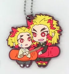 【中古】雑貨 煉獄杏寿郎＆煉獄千寿郎 「鬼滅の刃 キャラばんちょうこう ラバーマスコット 漆ノ型」