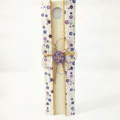コロコロコイン 彩どりおふだ 鮮やかな友禅紙 パール地にかわいい梅 つるし飾りしだれ梅 ピンク紫 御祝儀 ご長寿祝い 手作りの想いが伝わります