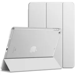 JEDirect iPad 9/8/7 ケース (10.2インチ 2021/2020/2019モデル 第9/8/7世代用) ケース 三つ折りスタンド 耐衝撃カバー オートウェイクアップ/スリープ機能 (シルバー)