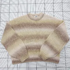 ◇ ⊇ アズールバイマウジー 秋冬 長袖 ボトルネックグラデーションボーダーニット サイズM ベージュ系 レディース E  【1508060019943】