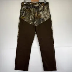 古着 ラングラー Wrangler デニムパンツ リアルツリーカモフラ ワーク ダブルニー 5ポケット w34 L32 マルチカラー メンズ