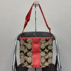 COACH ショルダーバッグ シグネチャー キャンバス コーラルピンク 1162