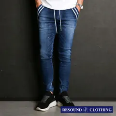 【RESOUND CLOTHING 】 EX denim jersey EDGE PT - DIND / デニムジャージ ラインパンツ/ RC33-ST-014D【メンズ】【送料無料】のサムネイル