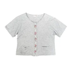 JPN ／ 刺繍入りショートスリーブ モリガルショートスリーブ Mori ガールショートスリーブカーディガン MORI ガールショートスリーブブラウス