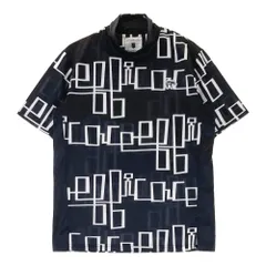 サイズ：L EFFICACE HOMME エフィカスオム 2022年モデル ハイネック 半袖Tシャツ 総柄 ブラック系 [240101349334]# ゴルフウェア メンズ ストストのサムネイル