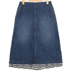 ボーダーズアットバルコニー　デニム　スカート フリル BORDERS at BALCONY/ボーダーズアットバルコニー DENIM FRILLED SKIRT