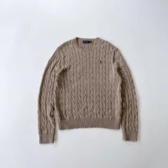 ラルフローレン  ケーブル編み　コットンニット 刺繍ロゴ　Polo Ralph Lauren Cable knit embroidery logo T1841 A4