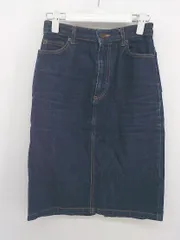 ◇ NATURAL BEAUTY BASIC ナチュラルビューティーベーシック 膝丈 タイト デニム スカート サイズS ネイビー レディース E  【1304260006574】