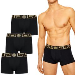 3 VERSACE ヴェルサー チ AU10326 A232741 ブラック ア ンダーウェア ボクサーパンツ 3 枚セット