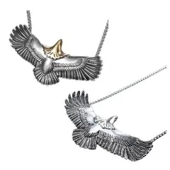 【2色セット】イーグル ネックレス♪シルバー ゴールド メンズ お揃い カップル