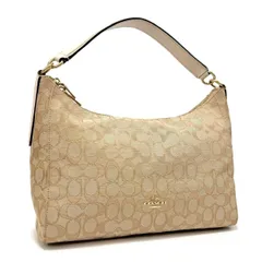 コーチ F58284 ハンドバッグ ワンショルダーバッグ 肩掛け 鞄 ベージュ beige ゴールド gold キャンバス レザー シグネチャー COACH