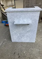 受注製作ホワイトストーン柄☆御影調☆カウンターテーブル800ネイル美容室