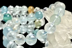 色彩美 アクアマリン　11.5-12mm　ブレスレット 1個売り パワーストーン 天然石 _BG6017-115-12