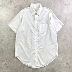60s Sutton コットンポプリン 白無地 オープンカラーシャツ M 半袖