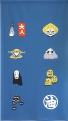 Noren Workshop Studio Ghibli Spirited Away Goods Interior Decor Tapestry Poster Noren Curtain Haku No-Face Yubaba Partition Screen Width 85 x Length 150cm Auspicious Blue 99659 [Blue]