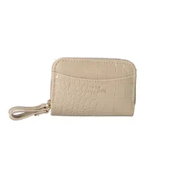 ☆ クロコ/グレーベージュ ☆ Wファスナーキーコインケース キーケース 小銭入れ付き レディース コインケース キーホルダー おしゃれ 小銭入れ 可愛い 小銭いれ カード 小銭 ダブルファスナー ポケット 小物入れ シンプル 無地 合皮 フェイクレザー